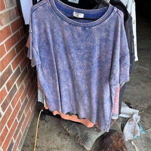 Zenana Outfitters Short Sleeve Tee in Washed Blue